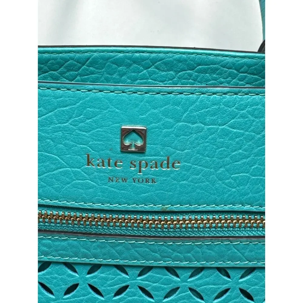 Kate Spade Perri Lane Laser Cut Crossbody Bag, Purse , Teal - Picture 5 of 14